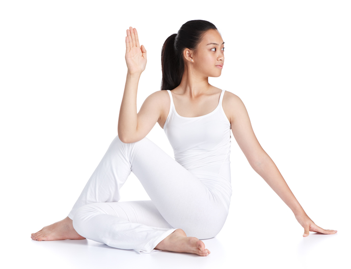 Half Spinal Yoga Pose
